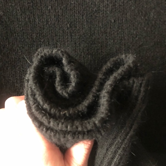 Inspiration Brand Silk & Angora SZ Large Black sequin detailed Black Cap sleeve - Picture 10 of 16